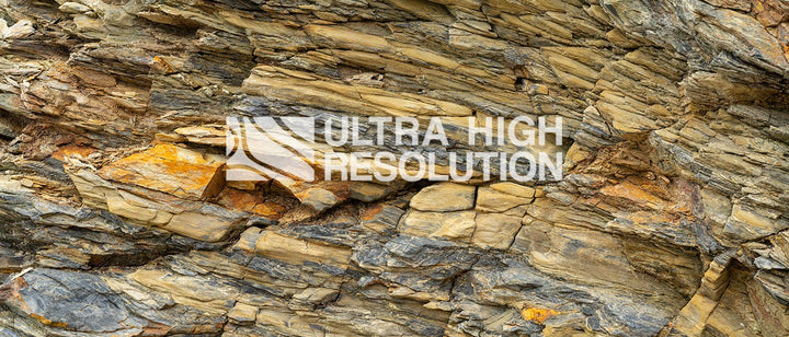 Pale Yellow and Grey Sedimentary Rock Texture (346cm x 148cm)