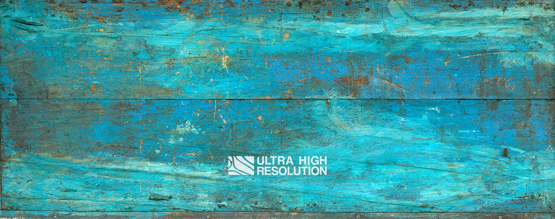 Blue and Green Distressed Painted Wood (877cm x 346cm)