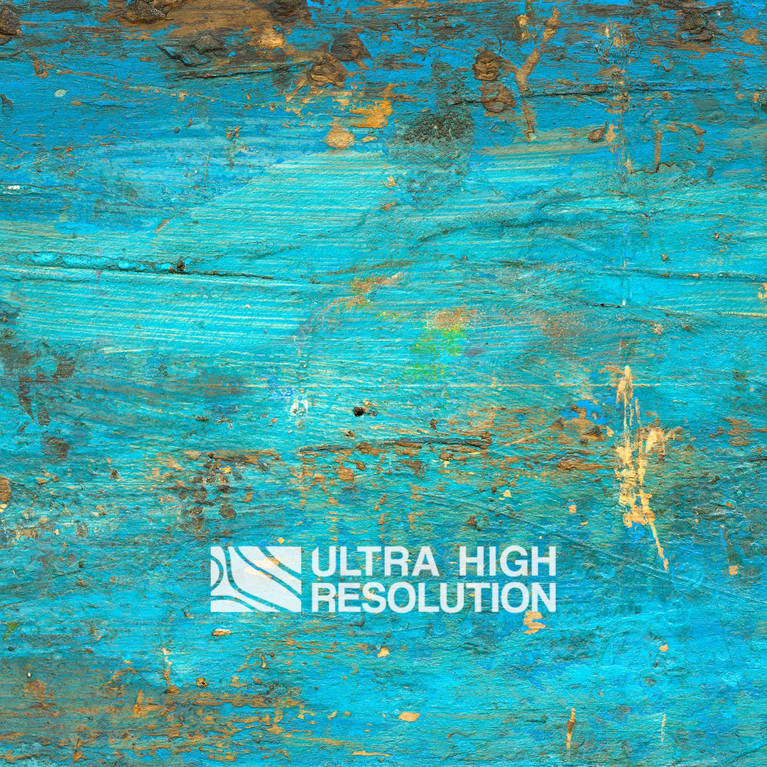 Blue and Green Distressed Painted Wood (877cm x 346cm)