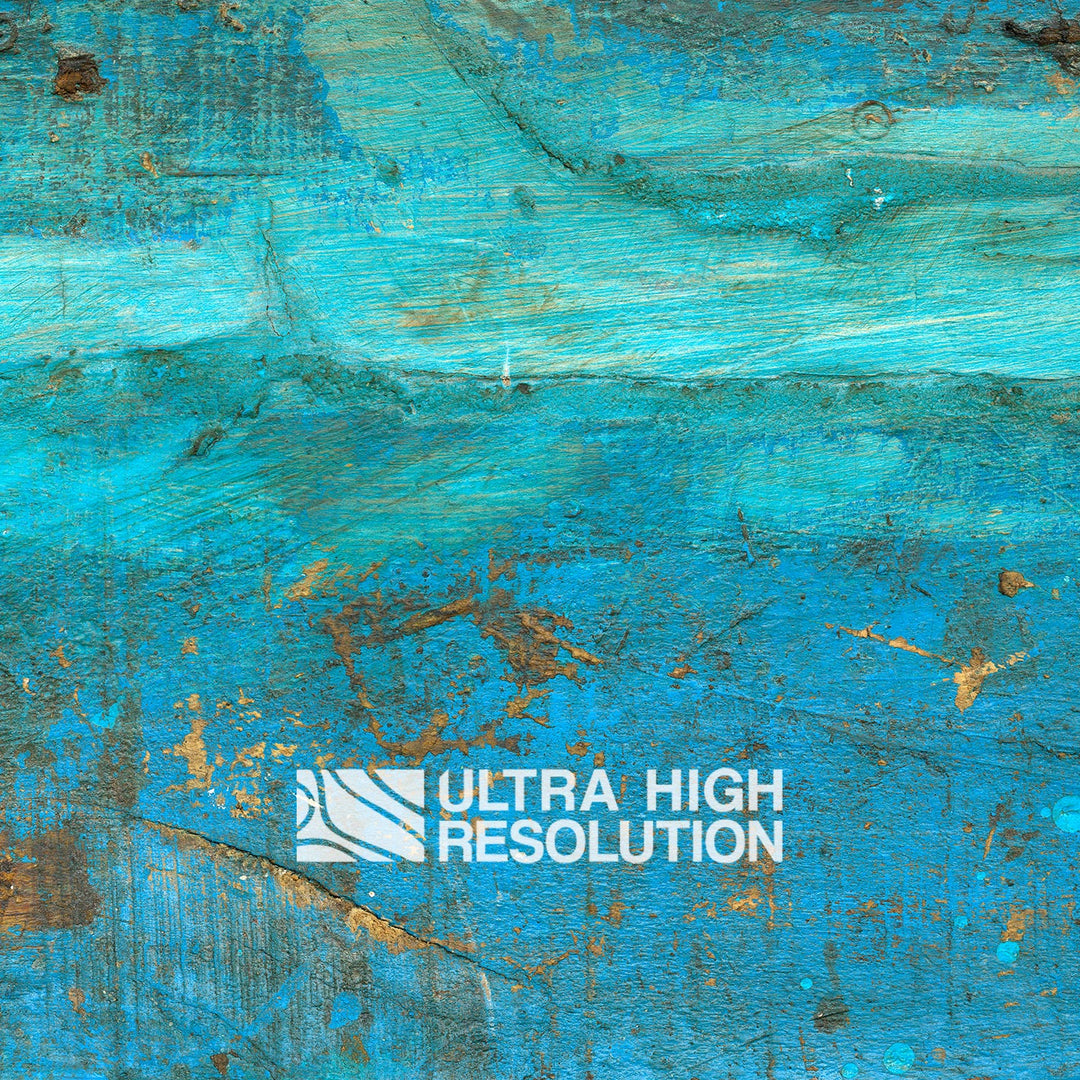 Blue and Green Distressed Painted Wood (877cm x 346cm)