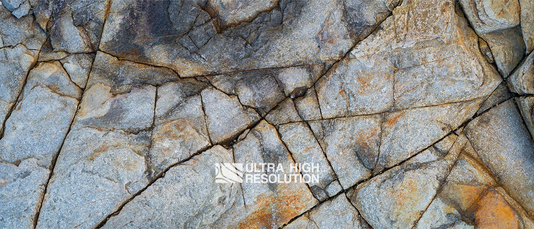 Cool Cracked Grey Rock Face (342cm x 147cm)