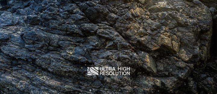 Cool Dark Basalt Rock Texture (336cm x 145cm)