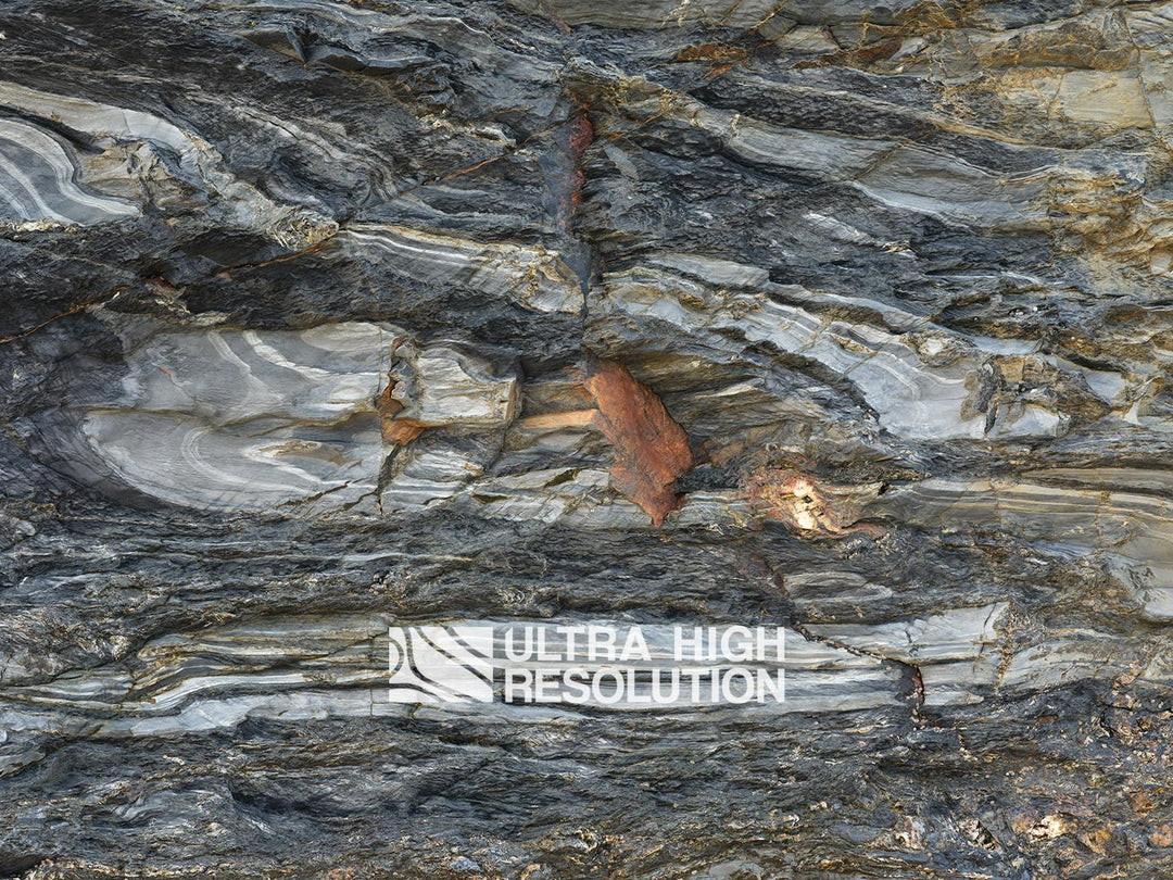 Dark Grey Banded Layered Rock Texture (271cm x 203cm)