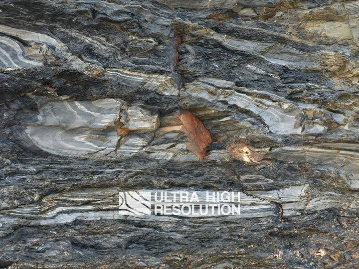 Dark Grey Banded Layered Rock Texture (271cm x 203cm)