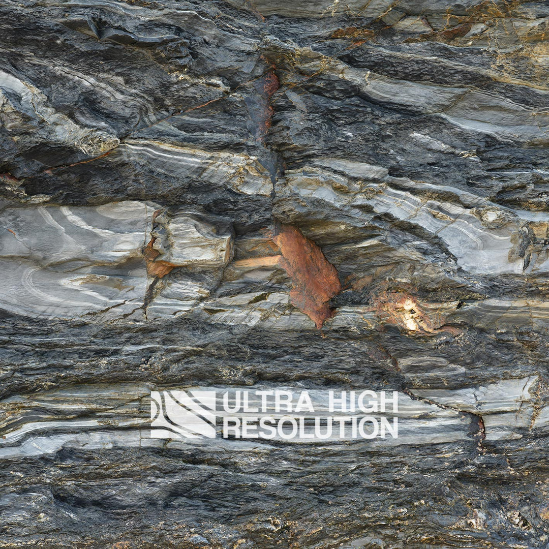 Dark Grey Banded Layered Rock Texture (271cm x 203cm)