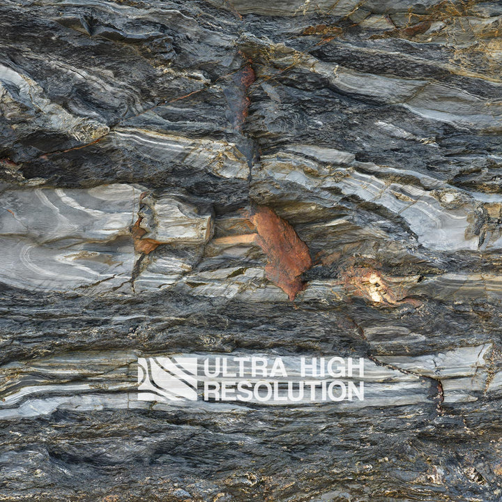 Dark Grey Banded Layered Rock Texture (271cm x 203cm)