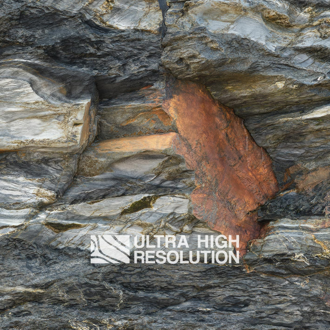 Dark Grey Banded Layered Rock Texture (271cm x 203cm)