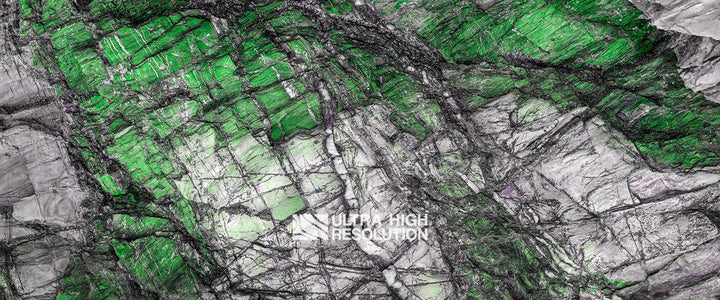 Green and Grey Igneous Rock Texture (354cm x 148cm)