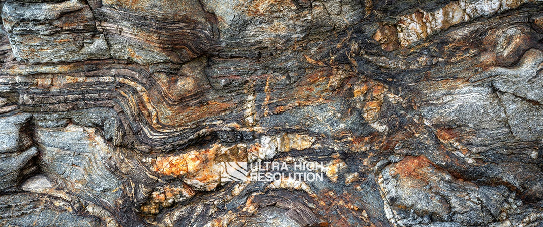 Grey and Amber Layered Gneiss Texture  (348cm x 145cm)