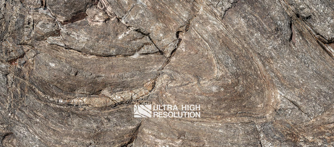 Grey Folded Metamorphic Rock Texture (334cm x 147cm)