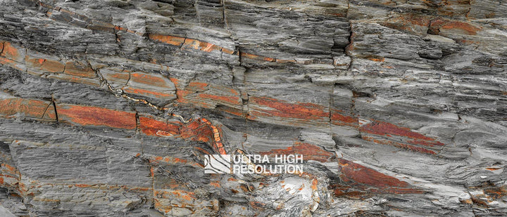 Grey Folded Sedimentary Rock Texture (342cm x 147cm)