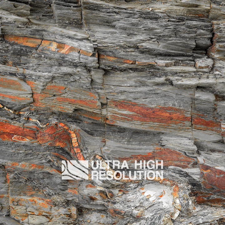 Grey Folded Sedimentary Rock Texture (342cm x 147cm)