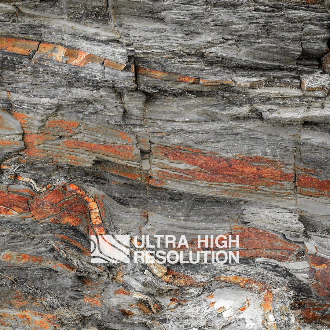 Grey Folded Sedimentary Rock Texture (342cm x 147cm)