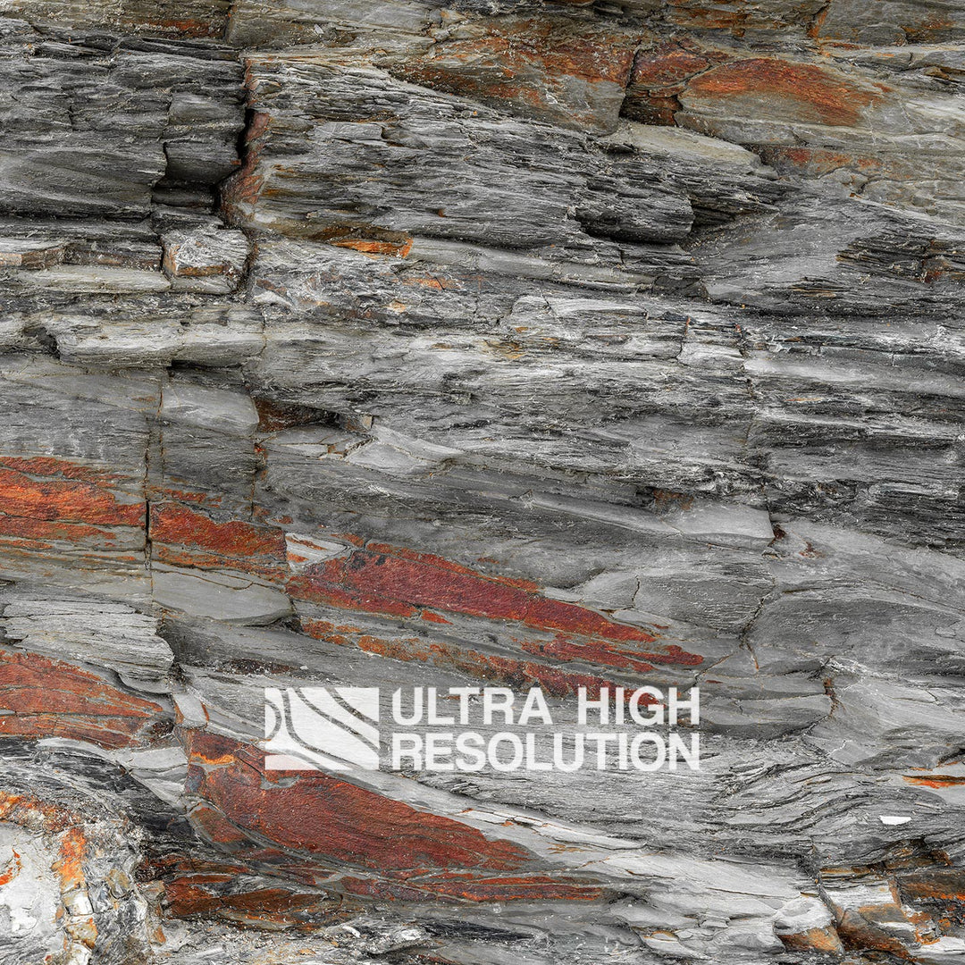 Grey Folded Sedimentary Rock Texture (342cm x 147cm)