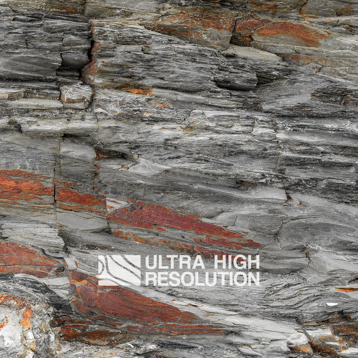 Grey Folded Sedimentary Rock Texture (342cm x 147cm)