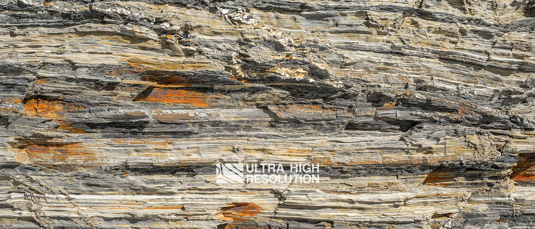 Grey Sedimentary Rock Strata Texture (343cm x 147cm)