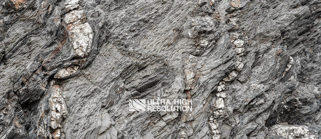 Layered Grey Metamorphic Rock Texture (338cm x 147cm)