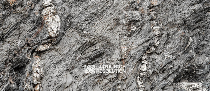 Layered Grey Metamorphic Rock Texture (338cm x 147cm)