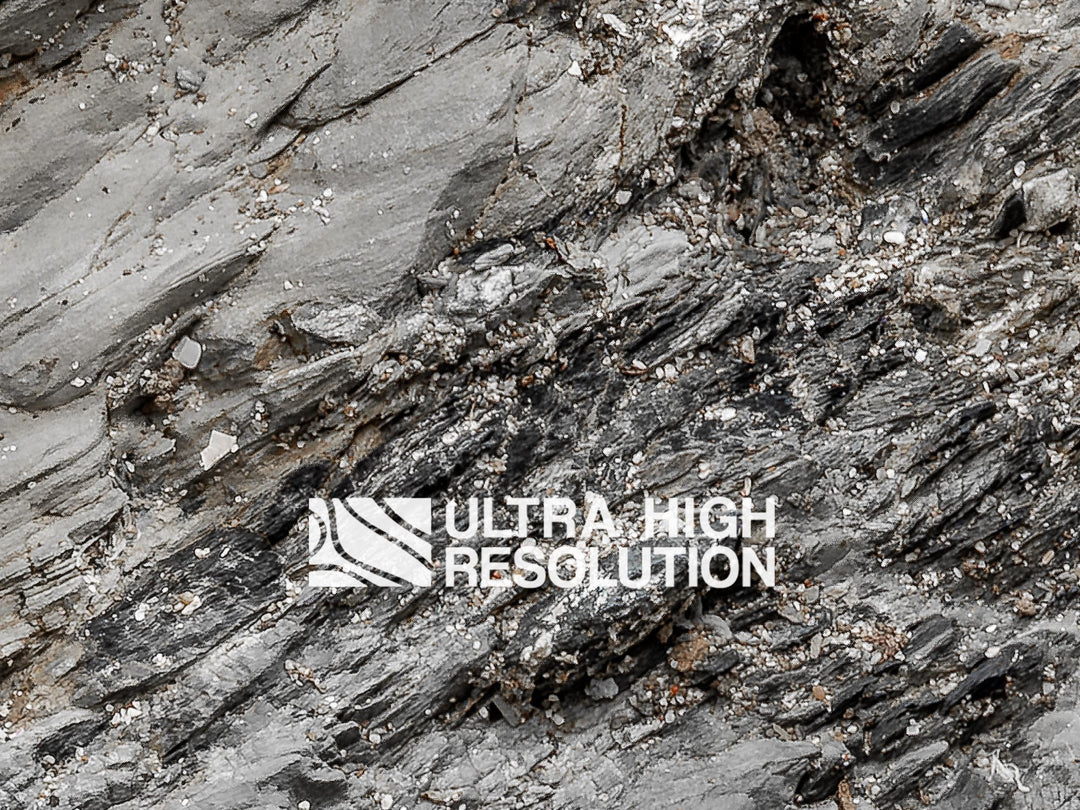 Layered Grey Metamorphic Rock Texture (338cm x 147cm)
