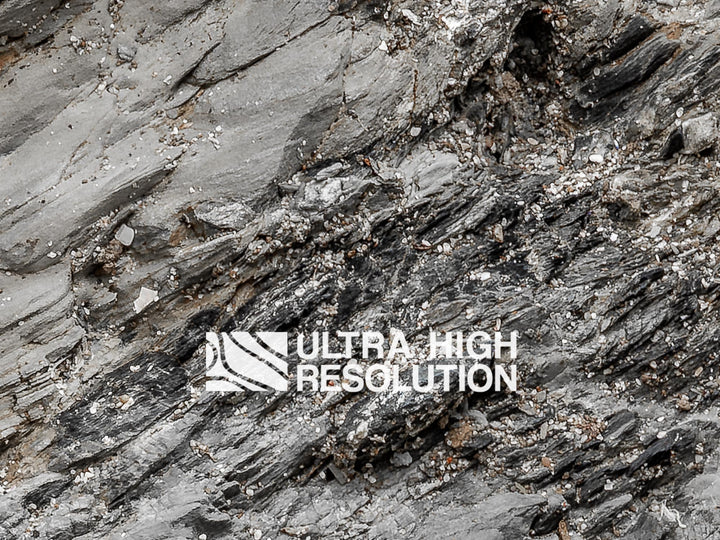 Layered Grey Metamorphic Rock Texture (338cm x 147cm)