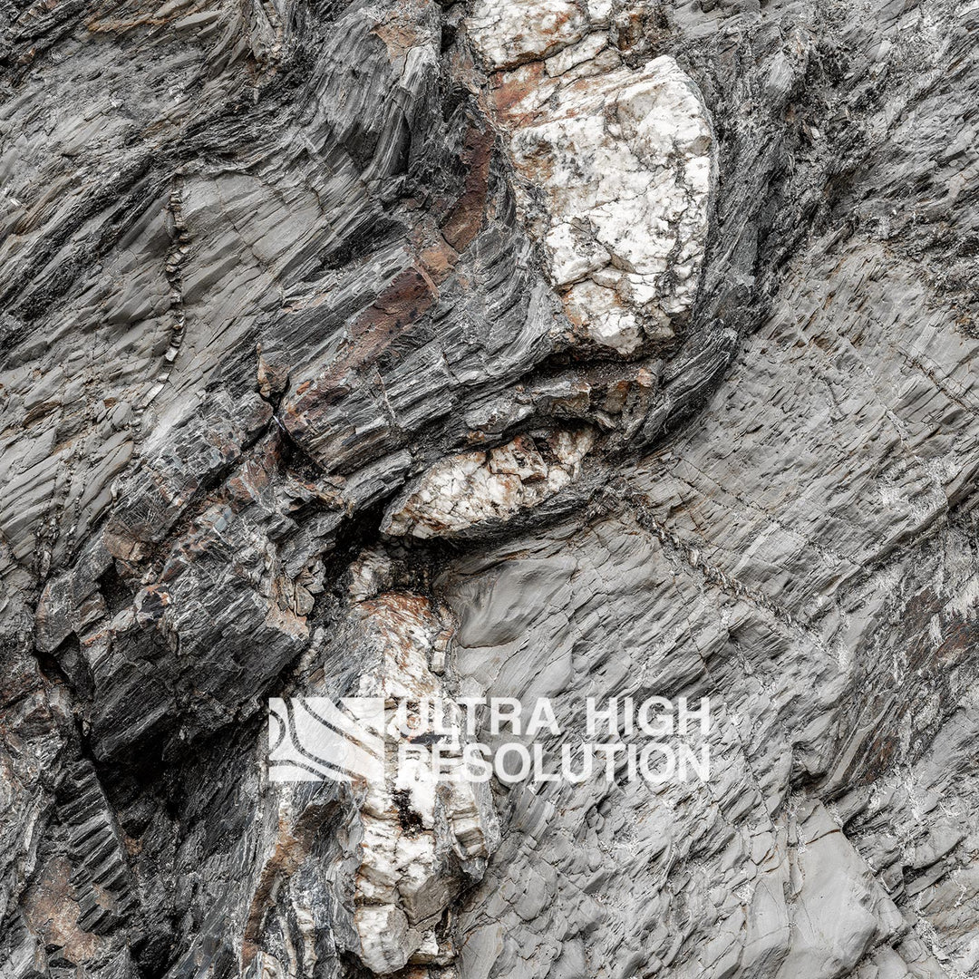 Layered Grey Metamorphic Rock Texture (338cm x 147cm)