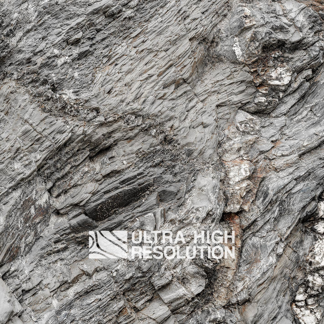 Layered Grey Metamorphic Rock Texture (338cm x 147cm)