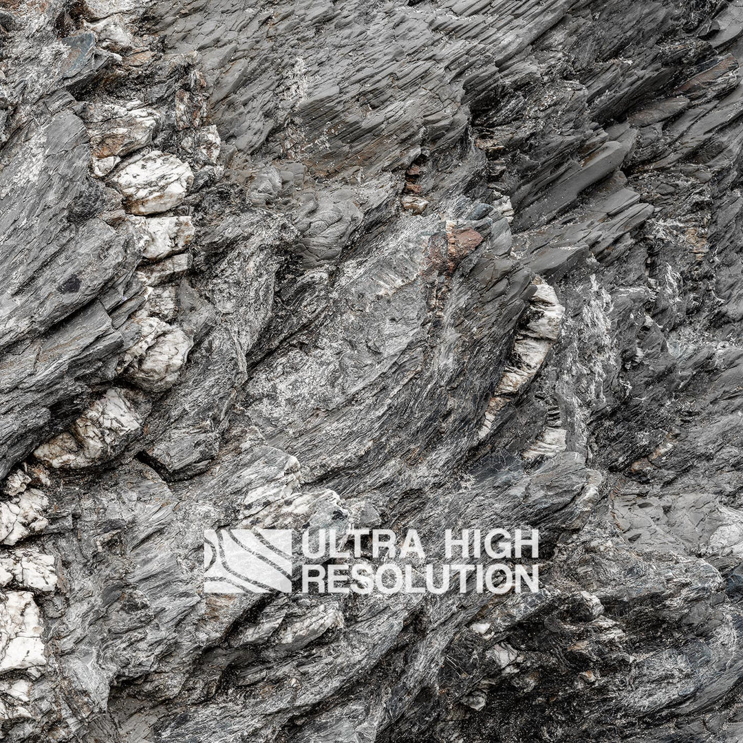 Layered Grey Metamorphic Rock Texture (338cm x 147cm)
