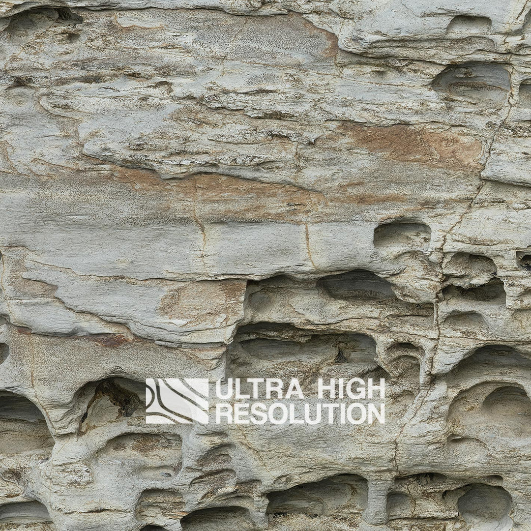 Light Grey Honeycomb Weathered Rock Texture (271cm x 203cm)