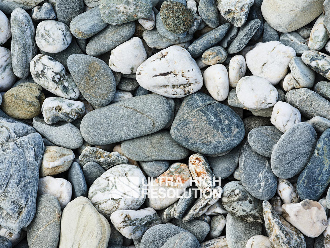 Light Grey Mixed Beach Pebble Texture (271cm x 203cm)