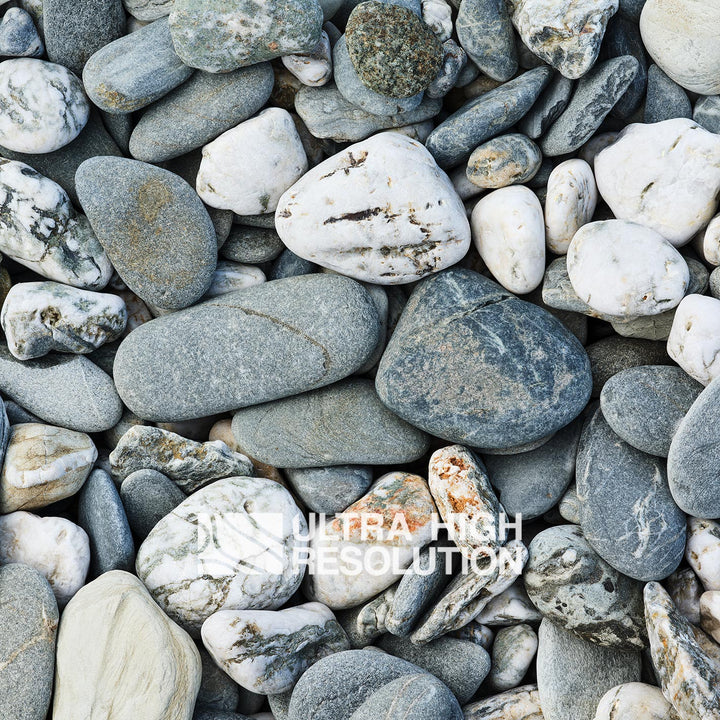Light Grey Mixed Beach Pebble Texture (271cm x 203cm)