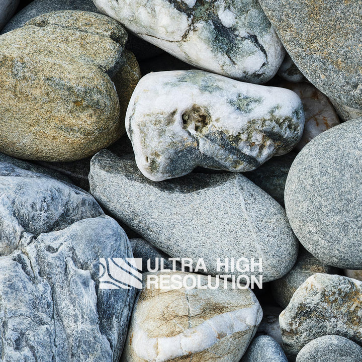 Light Grey Mixed Beach Pebble Texture (271cm x 203cm)
