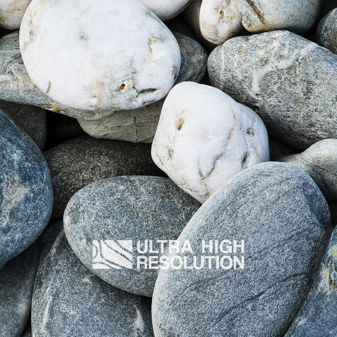 Light Grey Mixed Beach Pebble Texture (271cm x 203cm)