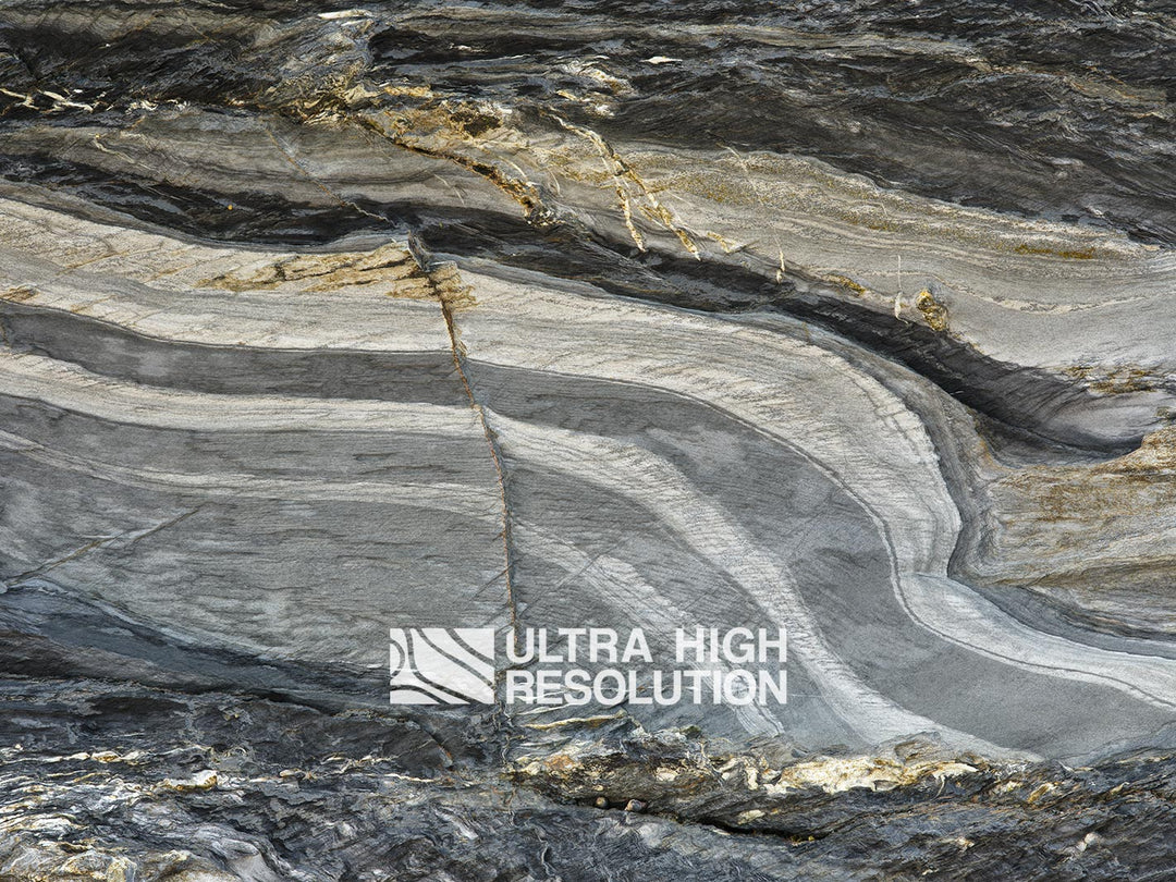 Mid Grey Folded Banded Rock Texture (271cm x 203cm)