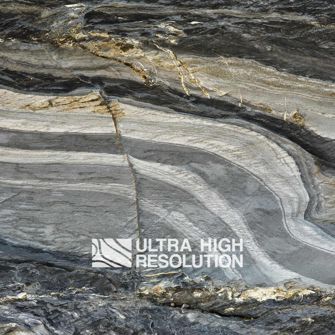 Mid Grey Folded Banded Rock Texture (271cm x 203cm)