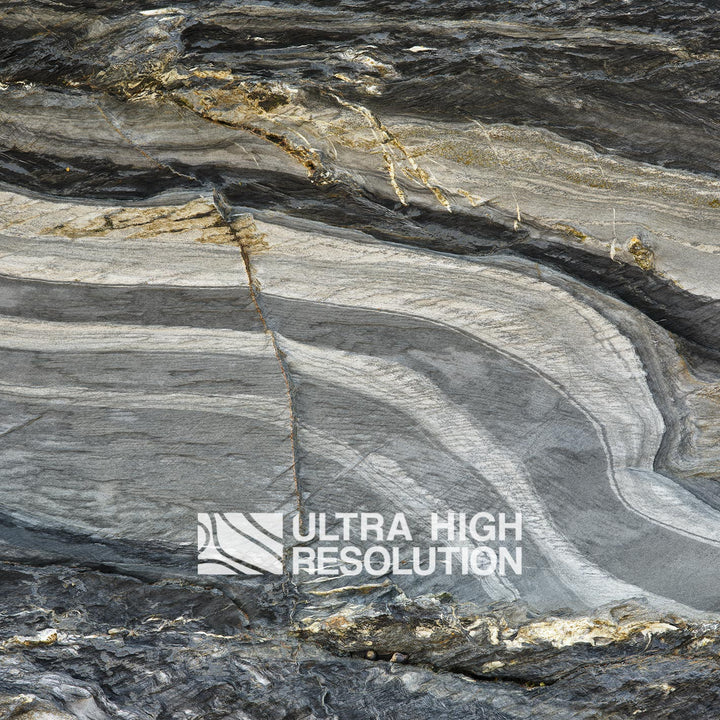 Mid Grey Folded Banded Rock Texture (271cm x 203cm)