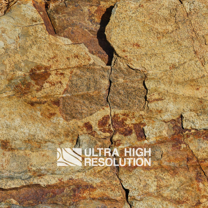 Ochre Iron-Stained Fractured Rock Texture (271cm x 203cm)