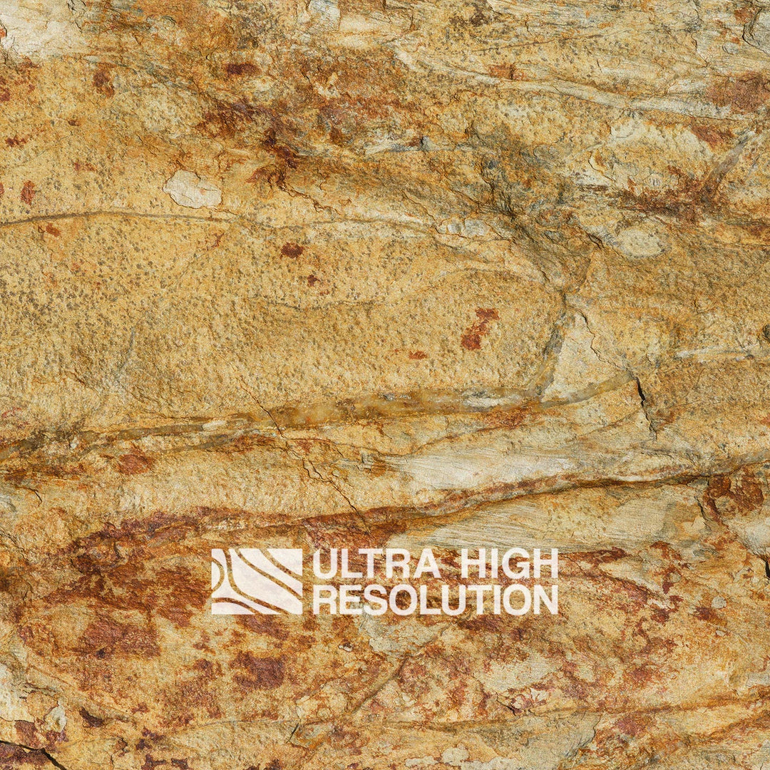 Ochre Iron-Stained Fractured Rock Texture (271cm x 203cm)
